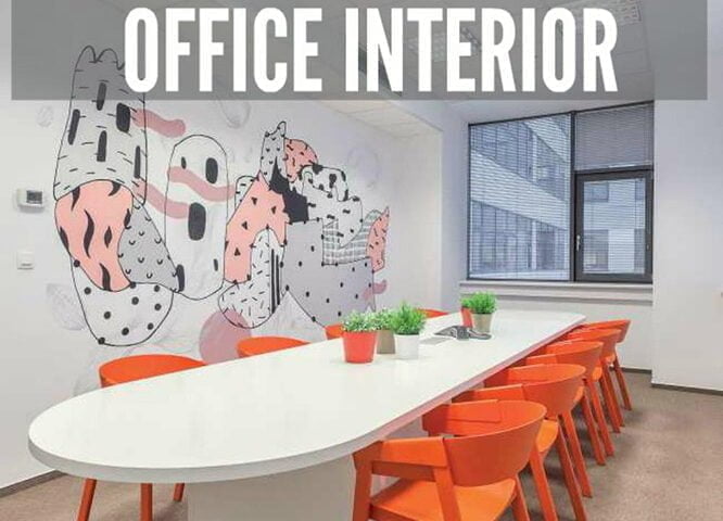A millennium office interior uses dry erase paint by Smarter Surfaces