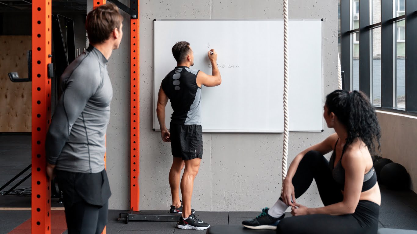 Sports whiteboard walls in gym
