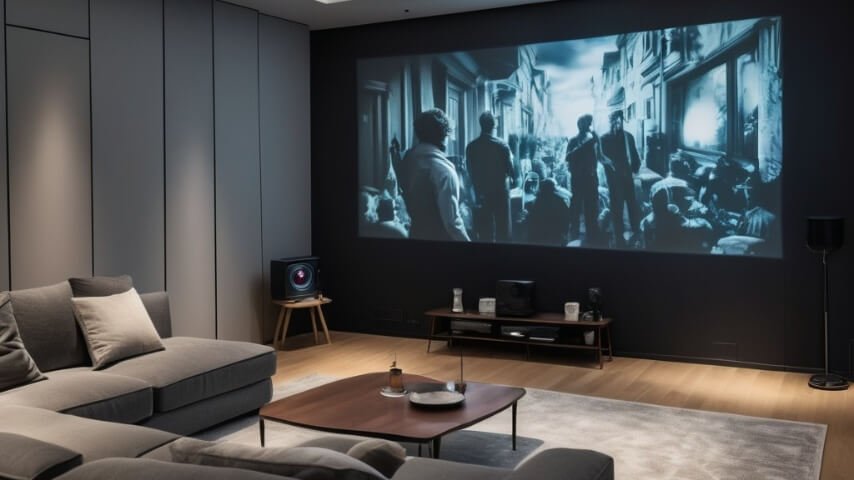 Home theatre projector screen paints