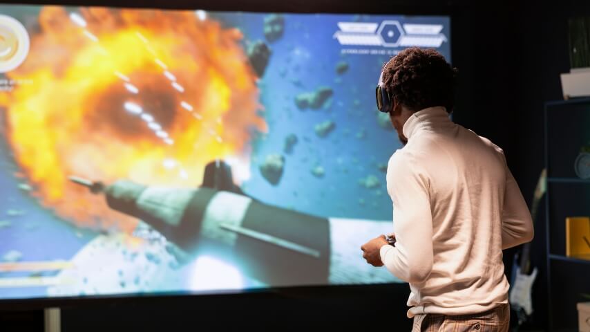 Playing Videogames on Game Projector Screen Paint